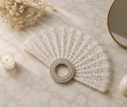 The Lace & Pearl Bridal Fan