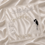 3D Bride & Groom Pearl Handkerchief